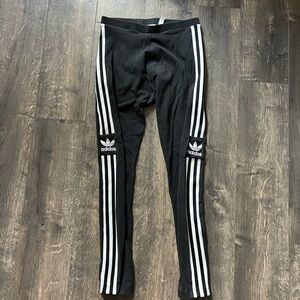 Adidas Black and White Leggings with Iconic Stripes